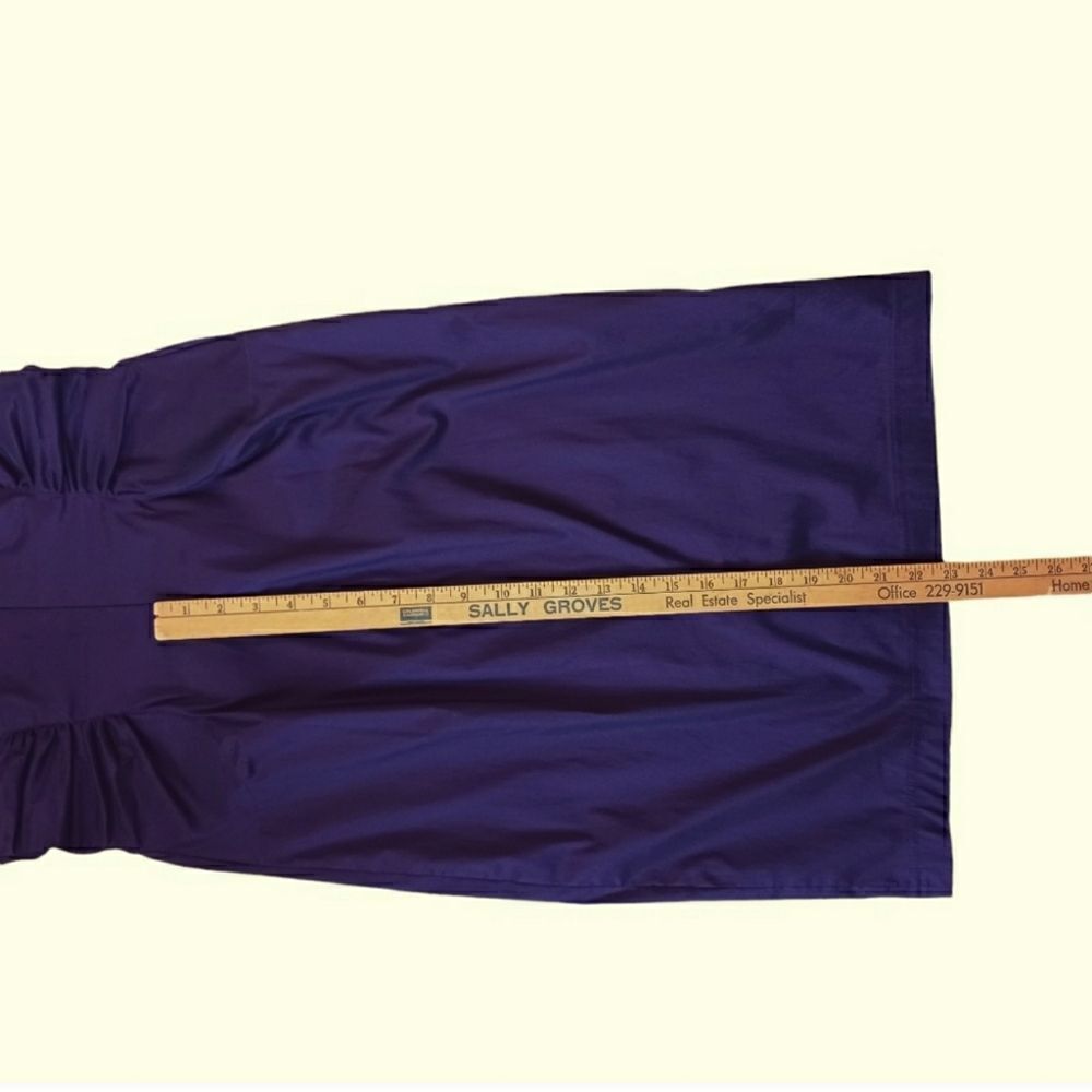 Tailored Sheath Dress Knee Length Cinched Pleated Sleeveless Lined Purple Size 6 - Picture 10 of 14